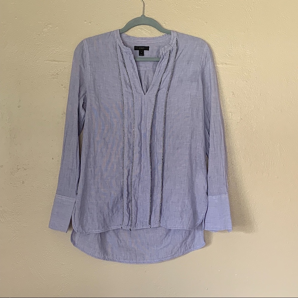 J. Crew | Pinstripe Popover Top